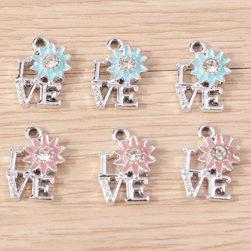 10pcs Cute Alloy Crystal Love Flower Charms for Jewelry Making DIY Drop Earrings Pendants Necklaces Handmade Bracelet Craft Gift
10pcs Cute Alloy Crystal Love Flower Charms for Jewelry Making DIY Drop Earrings Pendants Necklaces Handmade Bracelet Craft Gift