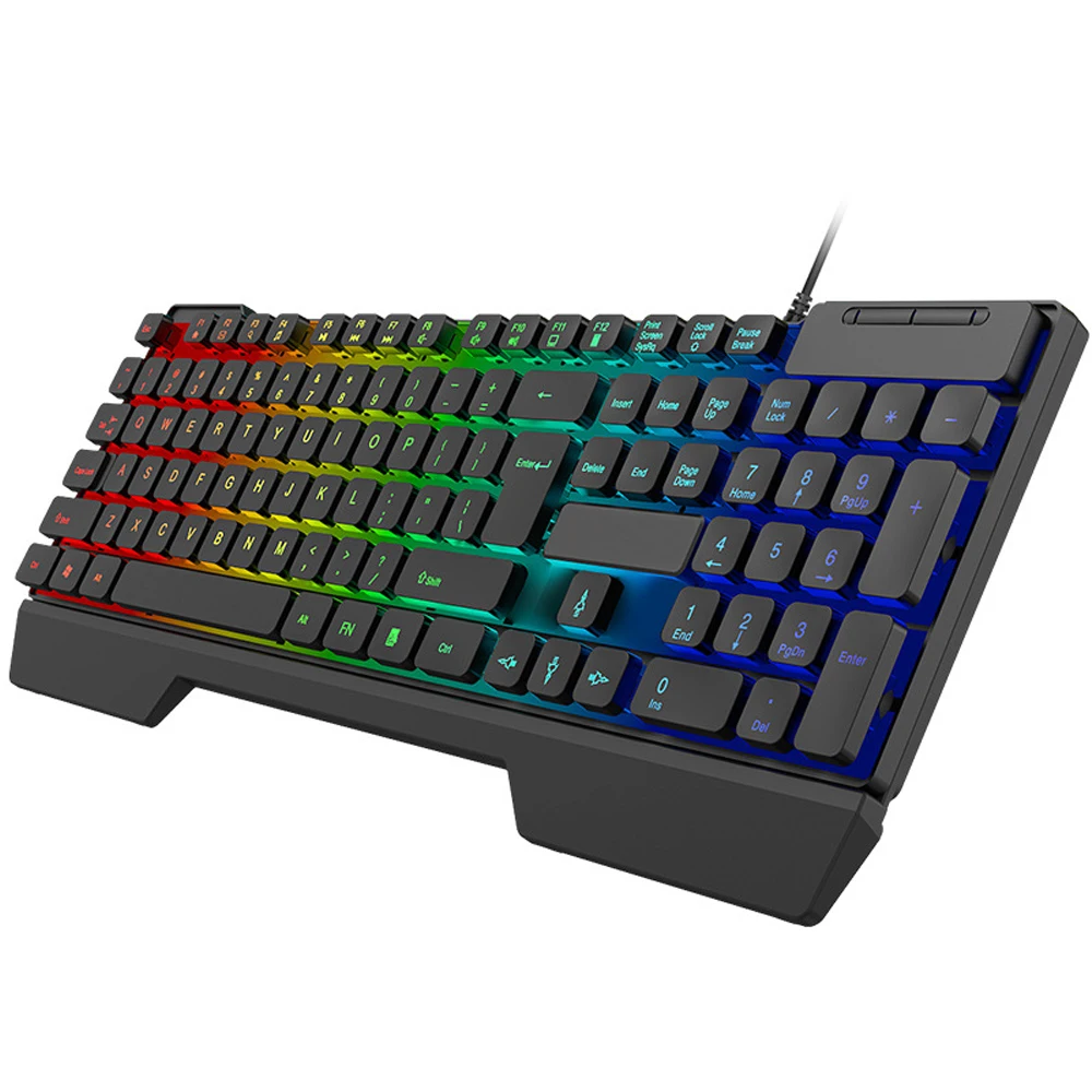 USB Wired Gaming Luminous Keyboard 104-key Mechanical Feel Membrane Keyboard with RGB Backlight for PC Laptop Gamers Offices
USB Wired Gaming Luminous Keyboard 104-key Mechanical Feel Membrane Keyboard with RGB Backlight for PC Laptop Gamers Offices