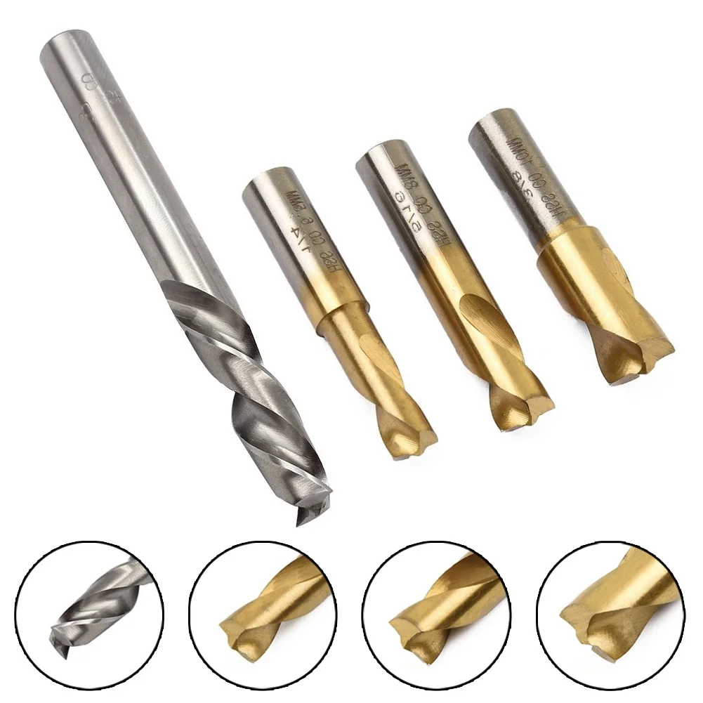 4pcs HSS Cobalt Spot Welding Drill Bit Titanium Plating 1/4 5/16 3/8 8mm For Grip Special Centering Nib Power Tools Parts
4pcs HSS Cobalt Spot Welding Drill Bit Titanium Plating 1/4 5/16 3/8 8mm For Grip Special Centering Nib Power Tools Parts