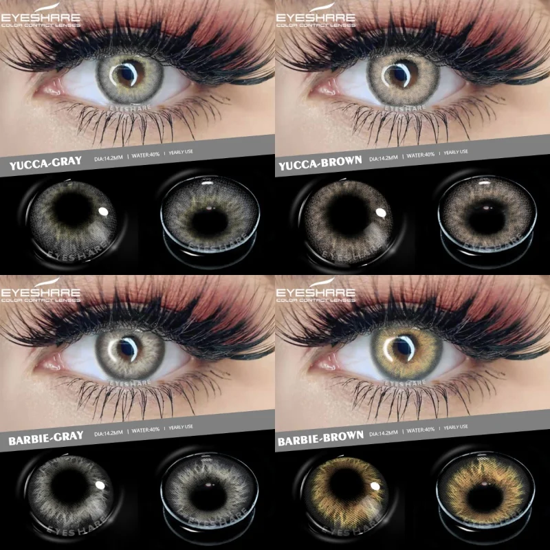 

Цветные контактные линзы EYESHARE для глаз, 1 пара, линзы серого цвета, цветные контактные линзы ed, красота глаз, косметические натуральные контактные линзы