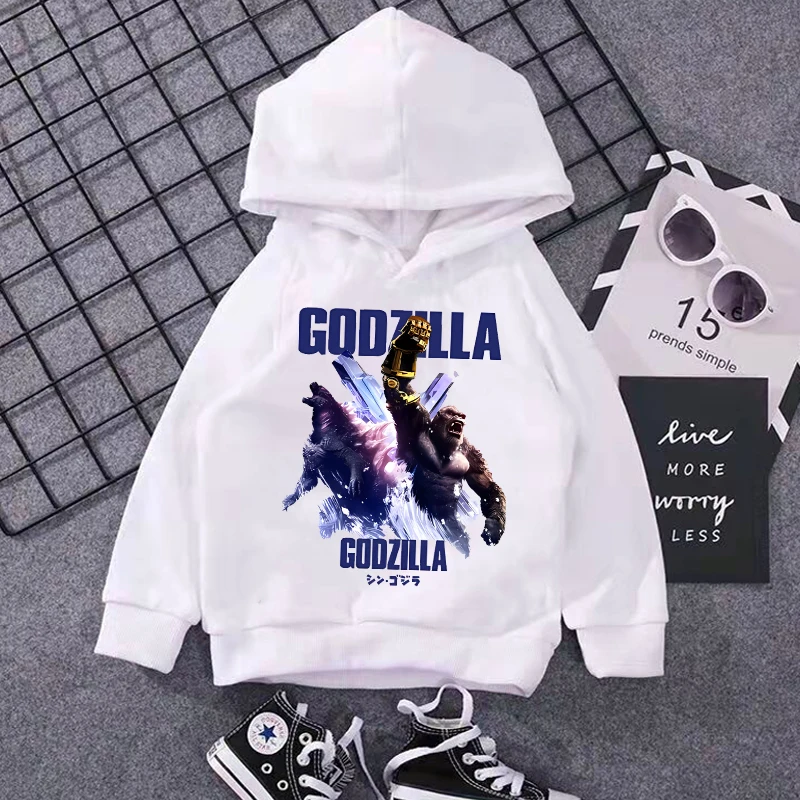 Godzillas VS KingKongs толстовки для мальчиков новые аниме-фигурки свитшот детский теплый