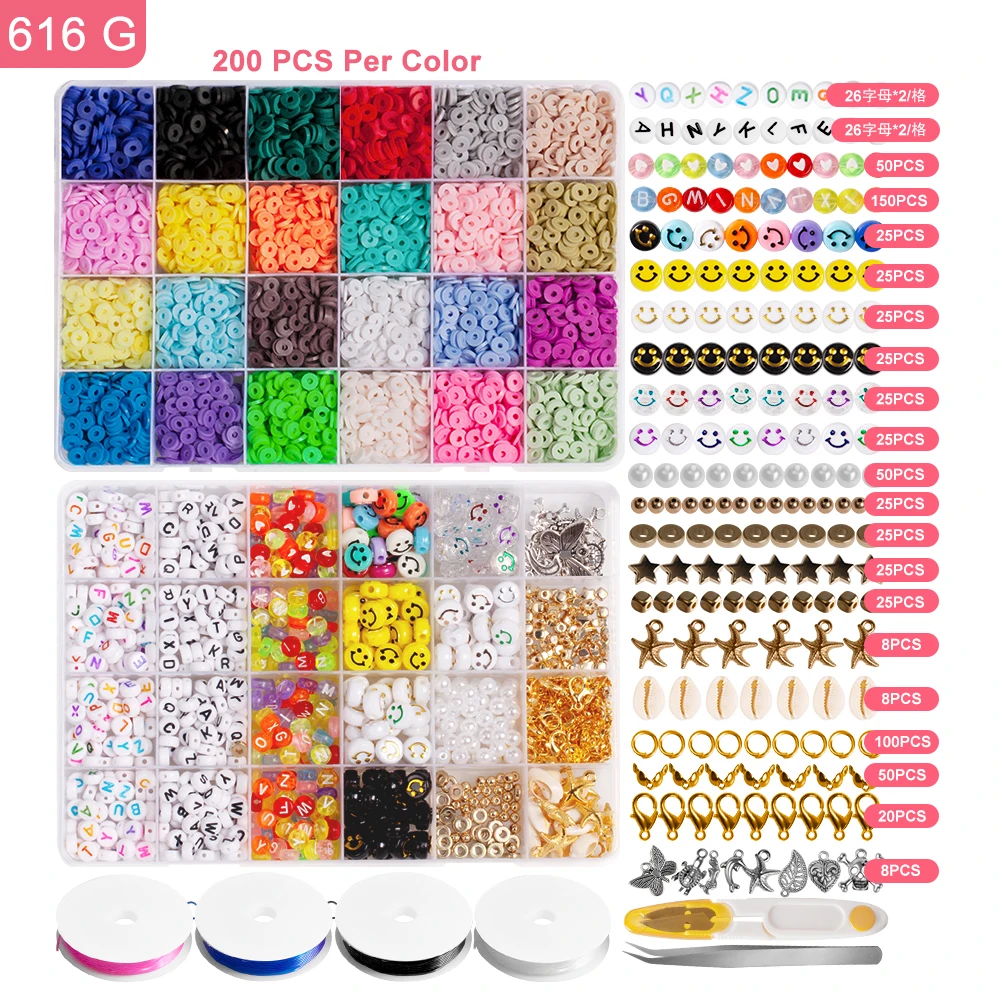 5600PCS Clay Beads for Jewelry Making with Letter Beads Smiley Face Beads Flat Polymer Heishi Beads DIY Arts and Craft Kit
5600PCS Clay Beads for Jewelry Making with Letter Beads Smiley Face Beads Flat Polymer Heishi Beads DIY Arts and Craft Kit