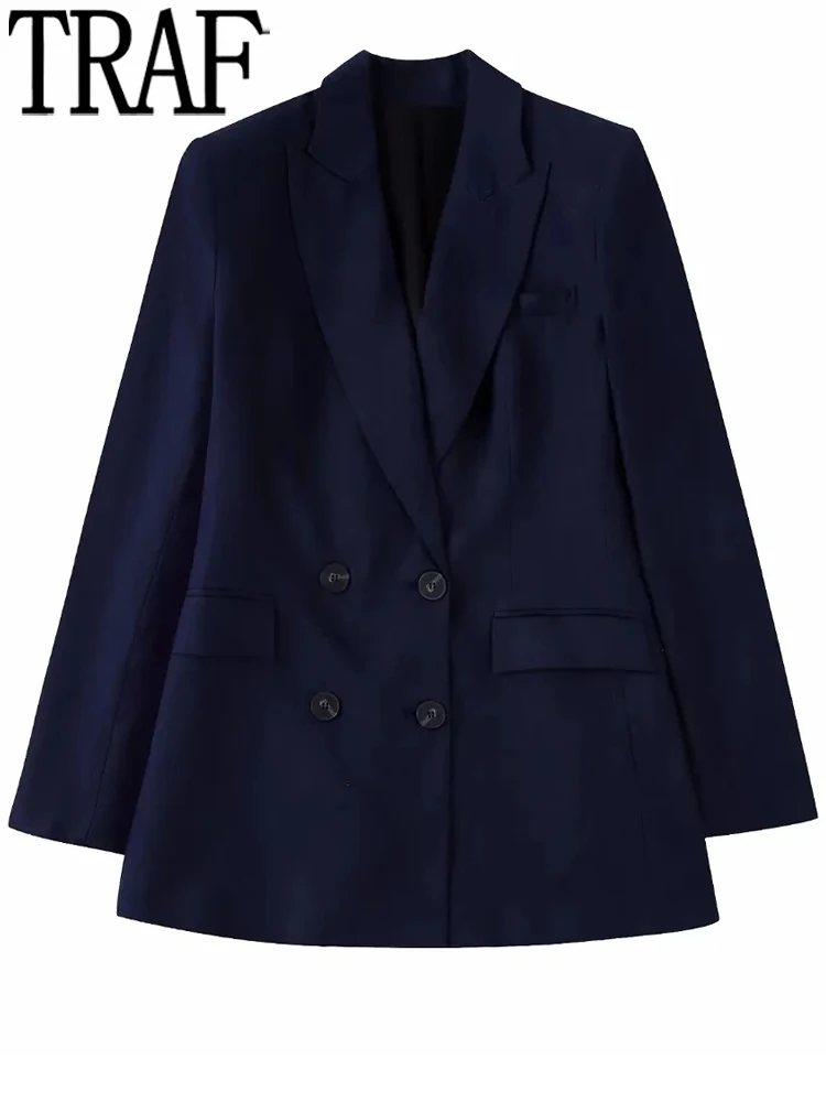 TRAF Navy Blue Long Casual Blazer Woman 2022 Double Breasted Blazer Women Office Wear Elegant Suits For Women Autumn Jacket
TRAF Navy Blue Long Casual Blazer Woman 2022 Double Breasted Blazer Women Office Wear Elegant Suits For Women Autumn Jacket
