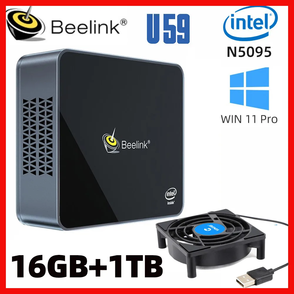 

Intel N5095 Mini PC Windows 11 Beelink U59 Max DDR4 16GB 1TB 2.4G&5.8G Dual Wifi BT4.0 1000M LAN Desktop Gaming Mini Computer