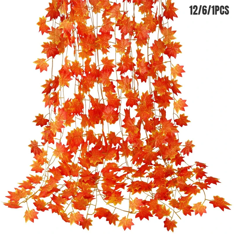 12/6/1pcs Artificial Silk Maple Leaf Garland Maple Leaves Vine Hanging Halloween Autumn Garland for Wedding Party Decoration
12/6/1pcs Artificial Silk Maple Leaf Garland Maple Leaves Vine Hanging Halloween Autumn Garland for Wedding Party Decoration