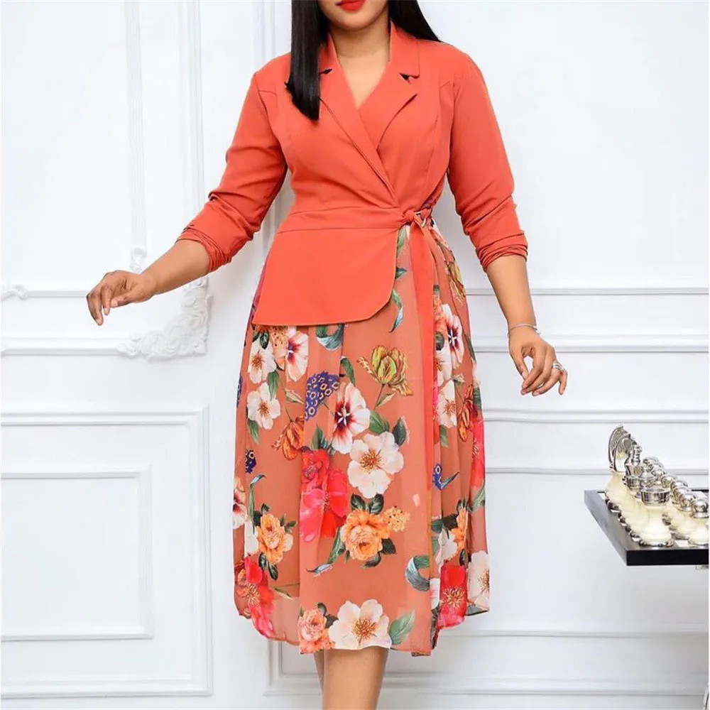 2022 Women Dress Fashion Suit Stitching Chiffon Print Fake 2-piece Commuter Office Dress Autumn Spring New Fashion Long Sleeve
2022 Women Dress Fashion Suit Stitching Chiffon Print Fake 2-piece Commuter Office Dress Autumn Spring New Fashion Long Sleeve