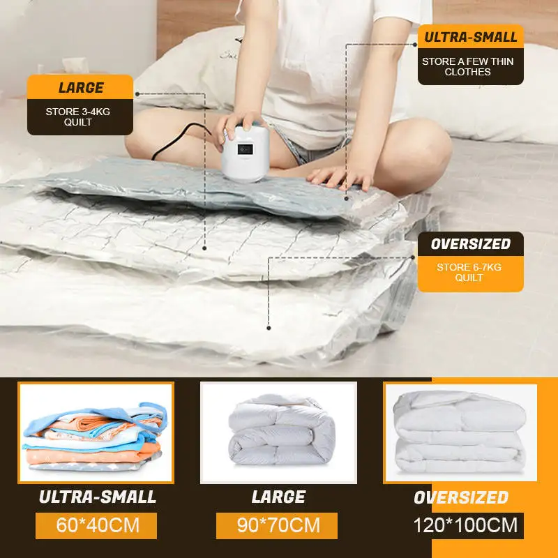 SPACE MAX-Premium Vacuum Storage Bags Clothes Quilt Storage Bag Closet Organizer Travel Compression Storage Bag Storage Tools
SPACE MAX-Premium Vacuum Storage Bags Clothes Quilt Storage Bag Closet Organizer Travel Compression Storage Bag Storage Tools