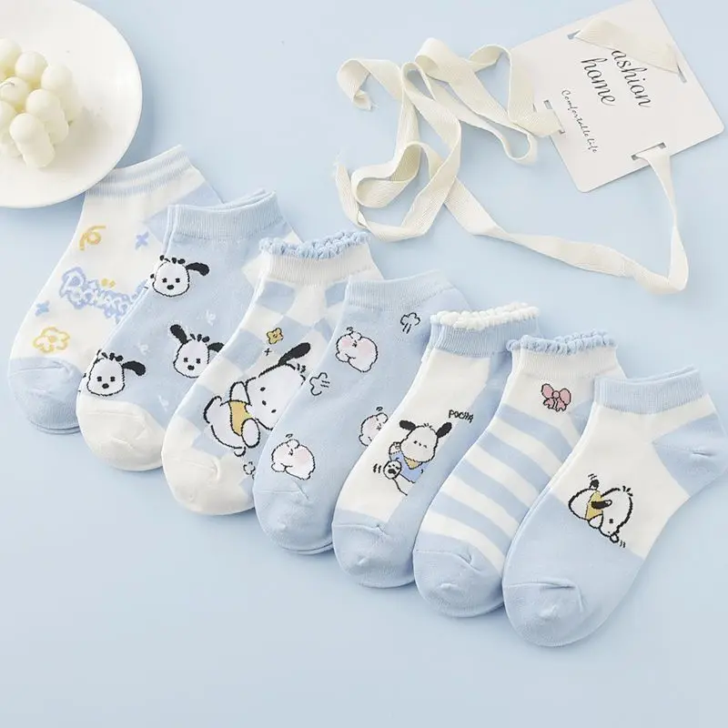 Sanrio Kawaii Anime Pochacco Socks Girl Heart Cute Cartoon Character Lace Socks Summer Light Blue Soft Children Gifts
Sanrio Kawaii Anime Pochacco Socks Girl Heart Cute Cartoon Character Lace Socks Summer Light Blue Soft Children Gifts