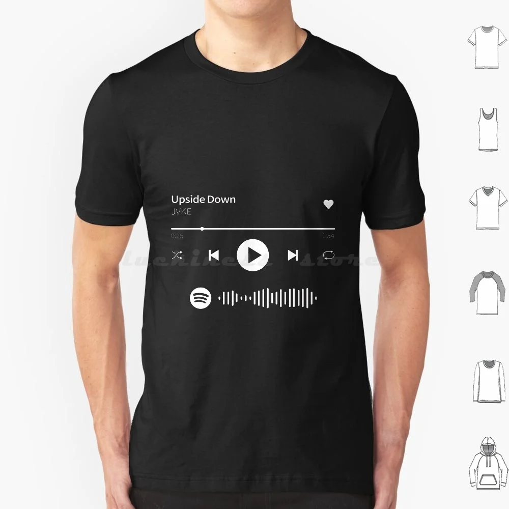 Upside Down-Jvke T Shirt Big Size 100% Cotton Spotify Code Black And White Vector Search Song Lyrics Classic Album Play Jake
Upside Down-Jvke T Shirt Big Size 100% Cotton Spotify Code Black And White Vector Search Song Lyrics Classic Album Play Jake