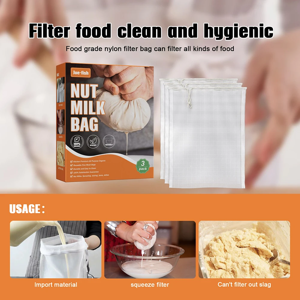 Soy Milk Wine Filter Bag Nut Milk Bag Tea Coffee Oil Yogurt Filter Net Mesh Kitchen Food Reusable Nylon Filter Bags Strainer
Soy Milk Wine Filter Bag Nut Milk Bag Tea Coffee Oil Yogurt Filter Net Mesh Kitchen Food Reusable Nylon Filter Bags Strainer
