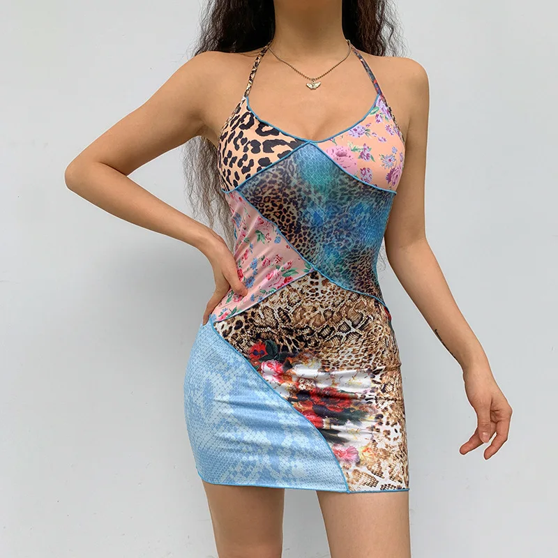 2022Women Evening Party Dress Sexy Backless Bandage Sling Dresses Patchwork Print Camisole Dresses Club Sleeveless
2022Women Evening Party Dress Sexy Backless Bandage Sling Dresses Patchwork Print Camisole Dresses Club Sleeveless