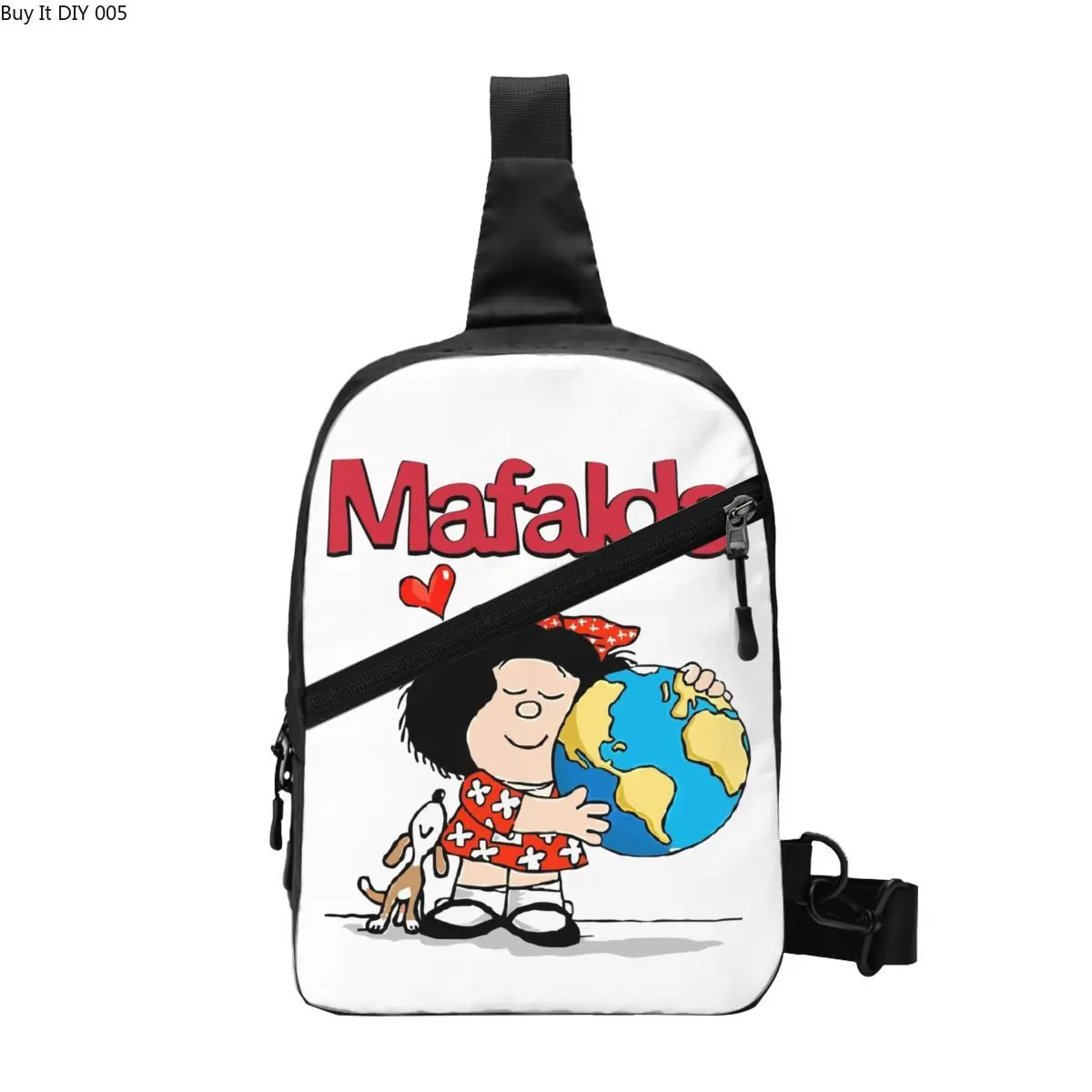 Mafalda World And Her Puppy Sling Crossbody Backpack Men Custom Quino Comic Cartoon Shoulder Chest Bag for Traveling Daypack
Mafalda World And Her Puppy Sling Crossbody Backpack Men Custom Quino Comic Cartoon Shoulder Chest Bag for Traveling Daypack