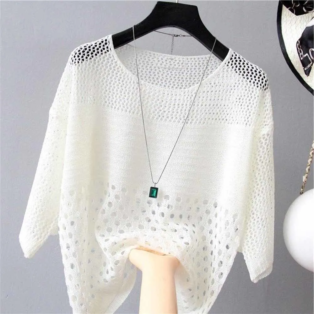 2022 Women's Tops Solid Color Loose Striped Long-sleeved Bottoming Pullover Thin Hollow Knit Splicing Sweater Summer Autumn
2022 Women's Tops Solid Color Loose Striped Long-sleeved Bottoming Pullover Thin Hollow Knit Splicing Sweater Summer Autumn