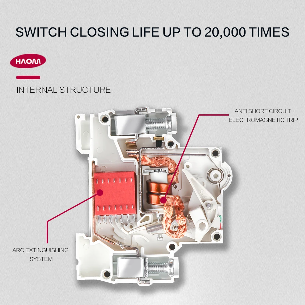 HAOM умный дом 1P MCB мини автоматический выключатель распределительная коробка пуск