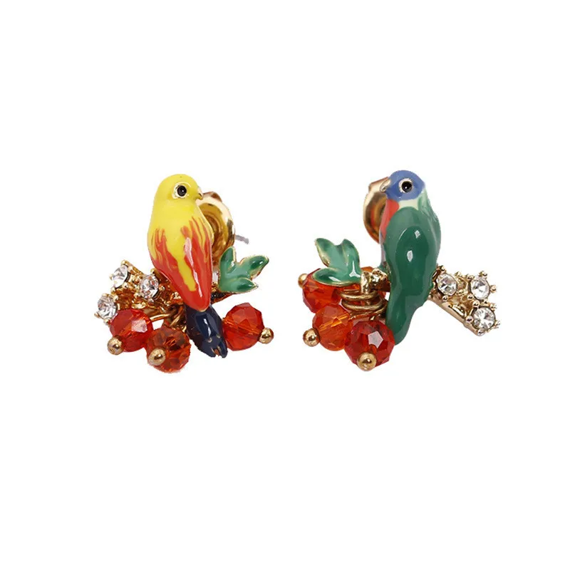 Fashion Personality Parrot Bird Asymmetric Fresh Sweet Style Earrings Stud Earrings Enamel Enamel Enamel Hand Painted Earrings
Fashion Personality Parrot Bird Asymmetric Fresh Sweet Style Earrings Stud Earrings Enamel Enamel Enamel Hand Painted Earrings