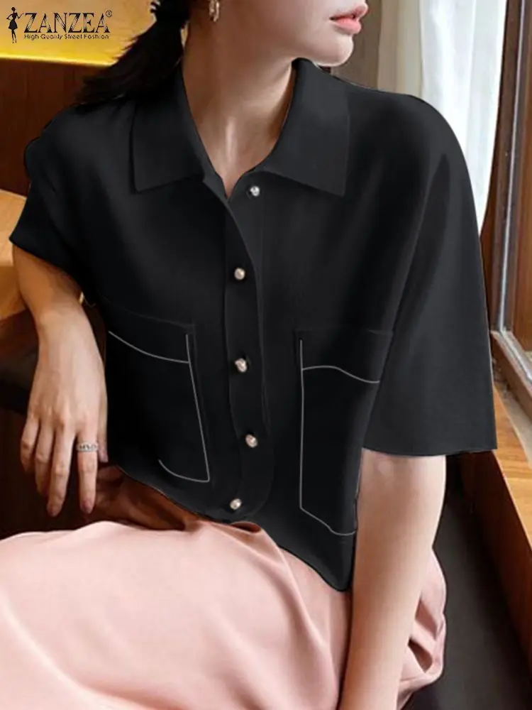 ZANZEA Fashion Casual Shirt Short Sleeve Contrast Color Stitches Lapel Button Up Short Shirts Women 2022 Summer Korean Blusas
ZANZEA Fashion Casual Shirt Short Sleeve Contrast Color Stitches Lapel Button Up Short Shirts Women 2022 Summer Korean Blusas