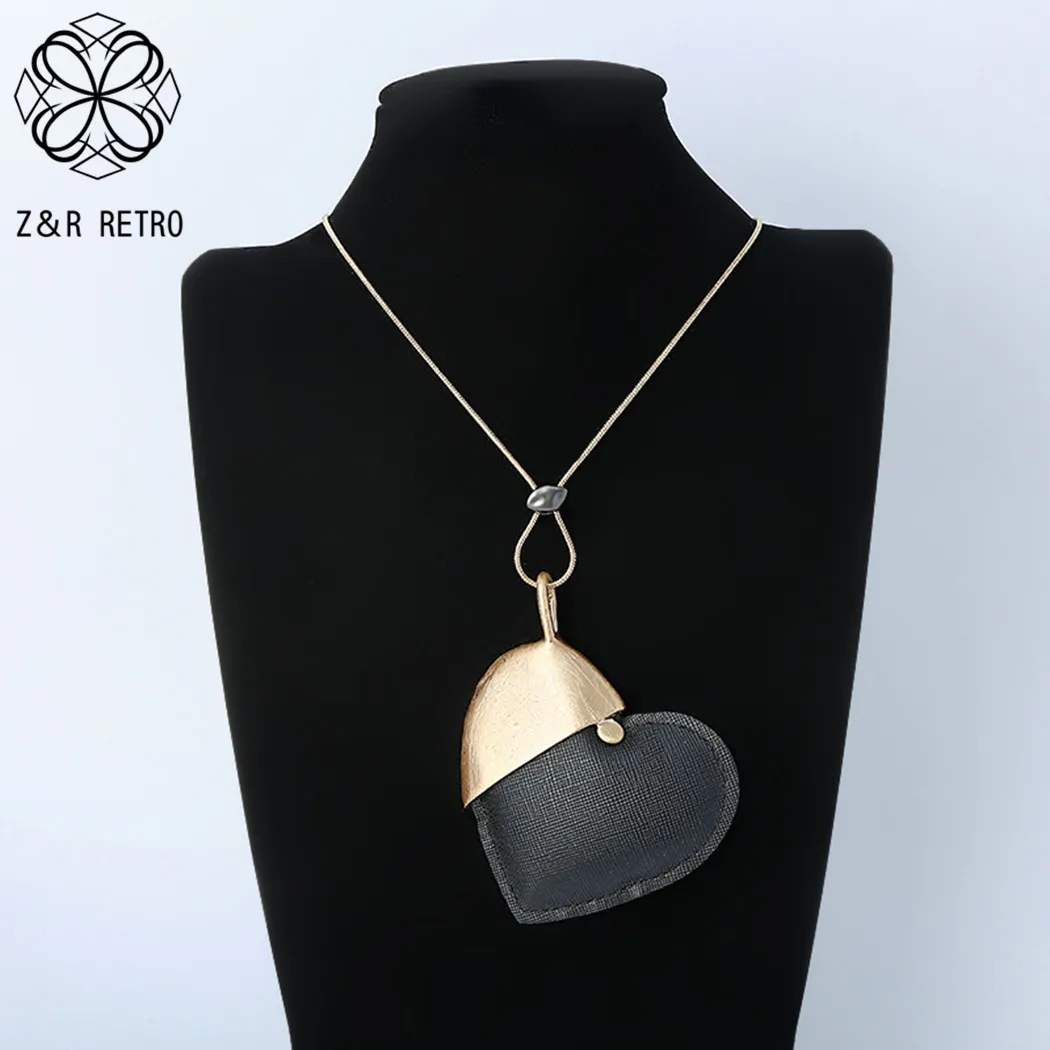 

Fashion Heart Pendant Long Chains Colar Necklace Vintage Jewelry for Women 2023 Neck Christmas Gift Suspension Trending Products
