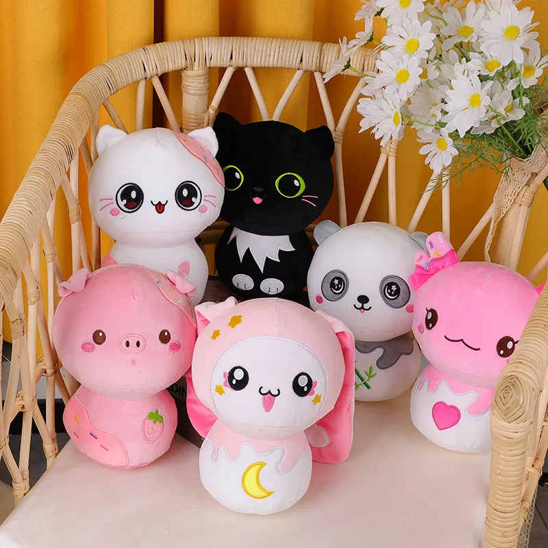 

5 Styles Animal Sweet Dinosaur Pig Cat Bear Plush Toy Soft Cartoon Panda Hamster Elephant Deer Stuffed Doll Baby Pillow Gift