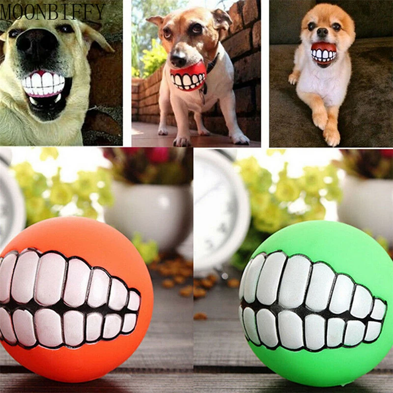 

Pet Dog Ball Teeth Funny Trick Toy Silicone Toy for dogs Chew Squeaker Squeaky Dog Sound toys Pet puppy Toys interactive cat toy