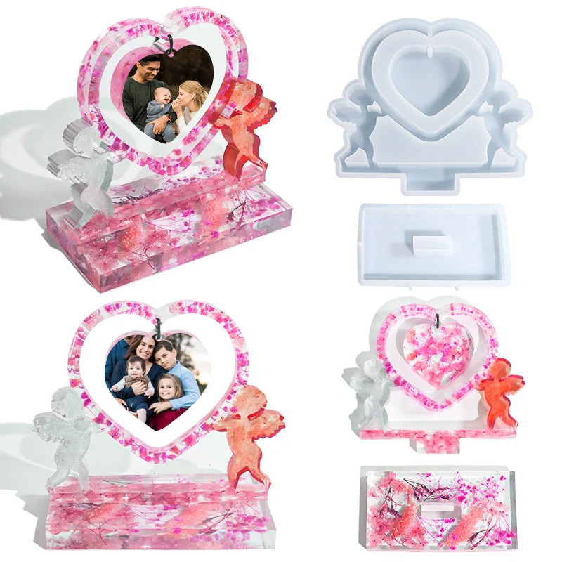 DIY Photo Frame resin Mold Cupid Couple Love Heart Photo Frame Home Accessories Table Setting Silicone Molds
DIY Photo Frame resin Mold Cupid Couple Love Heart Photo Frame Home Accessories Table Setting Silicone Molds