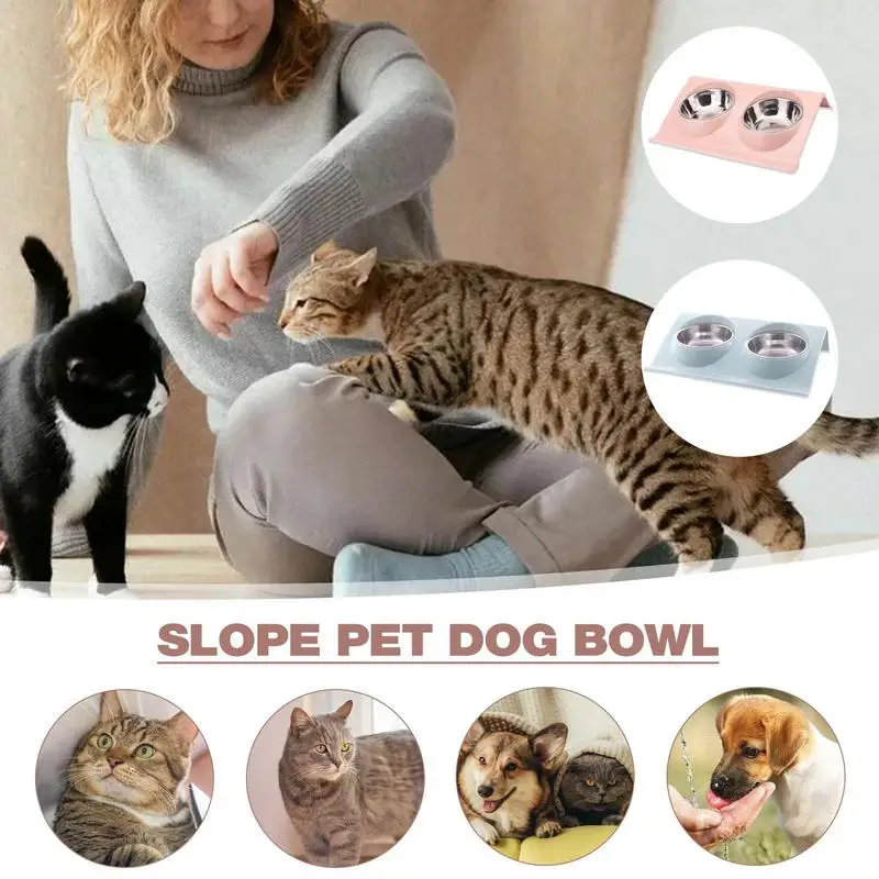 Double Dog Bowl Pet Bowls Dog Food Water Feeder Stainless Steel Pet Drinking Dish Cats Drinking Dish Feeder Non Slip Bowl
Double Dog Bowl Pet Bowls Dog Food Water Feeder Stainless Steel Pet Drinking Dish Cats Drinking Dish Feeder Non Slip Bowl