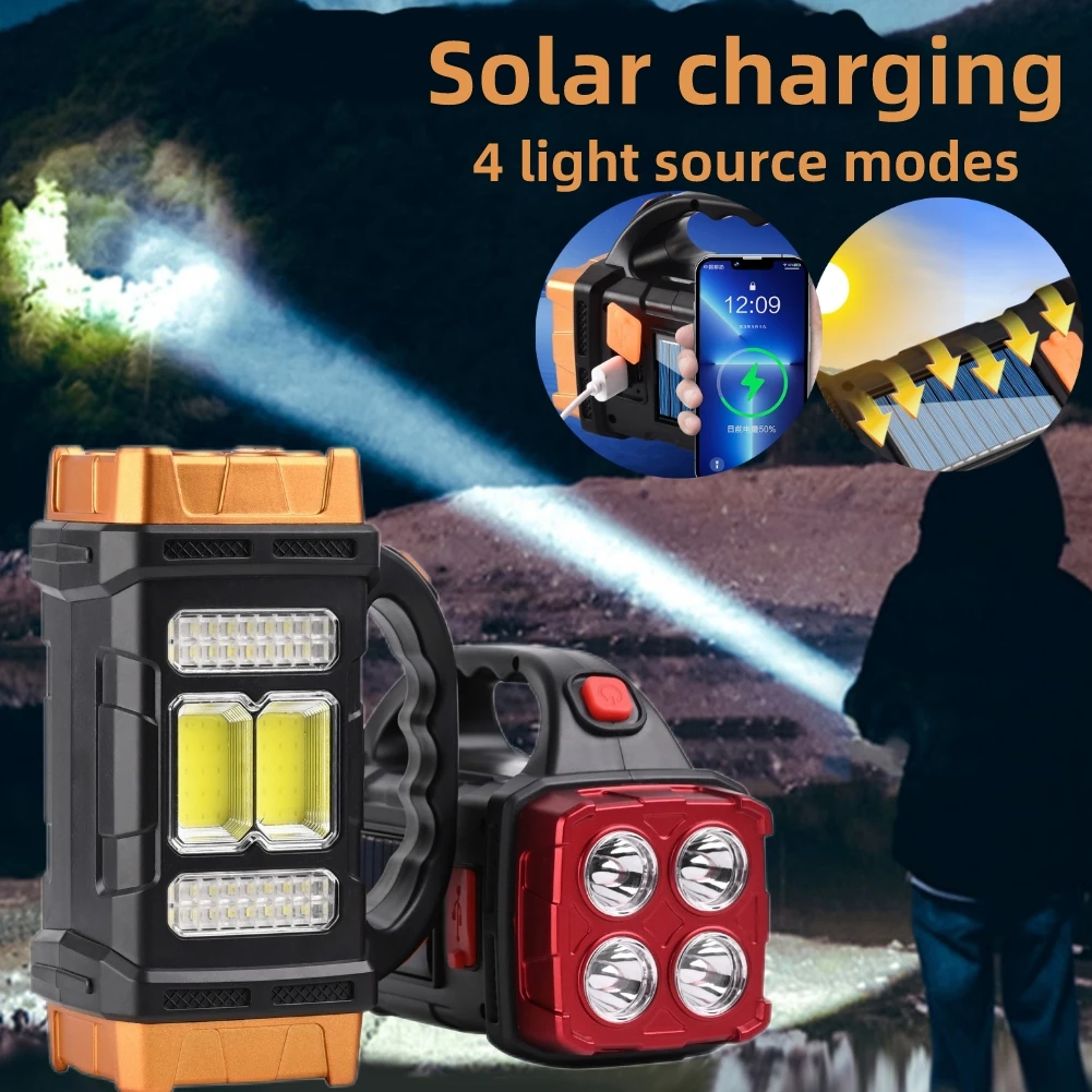 Solar Powered Rechargeable Flashlight With USB Charging Lamp COB LED Torch 4 Lighting Modes Searchlight Lamp Lantern
Solar Powered Rechargeable Flashlight With USB Charging Lamp COB LED Torch 4 Lighting Modes Searchlight Lamp Lantern