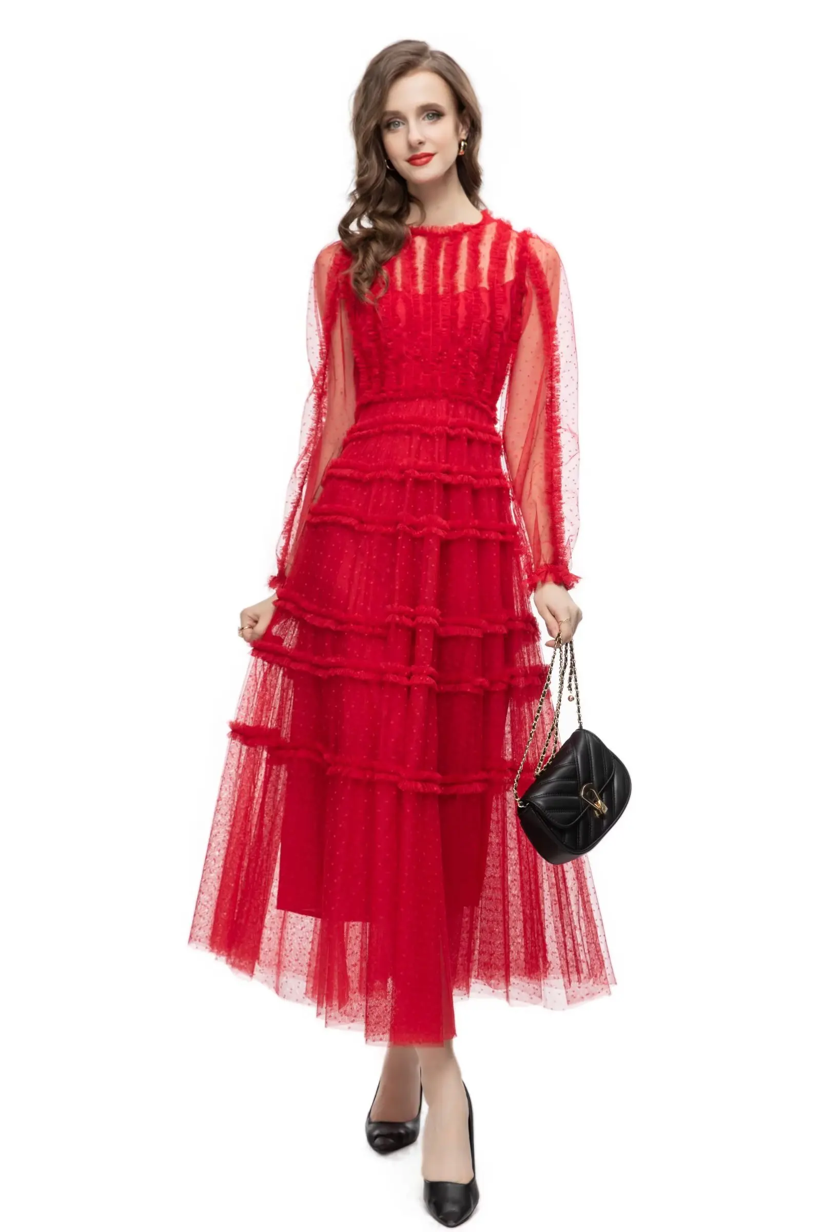 Holiday Party Casual Fashion Round-Neck Perspective Long-Sleeved Autumn 2023 Women Gauze Halo-Dyed Printed Fungus Puffy Dress
Holiday Party Casual Fashion Round-Neck Perspective Long-Sleeved Autumn 2023 Women Gauze Halo-Dyed Printed Fungus Puffy Dress