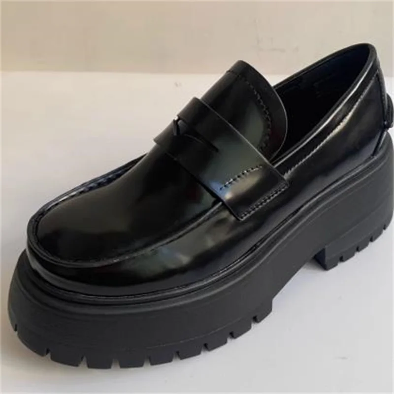 Loafers for Ladies Round Toes Mary Janes Thick Bottom Shoes for Women Black Pump Increasing Heel Female Shallow Chaussure Femme
Loafers for Ladies Round Toes Mary Janes Thick Bottom Shoes for Women Black Pump Increasing Heel Female Shallow Chaussure Femme