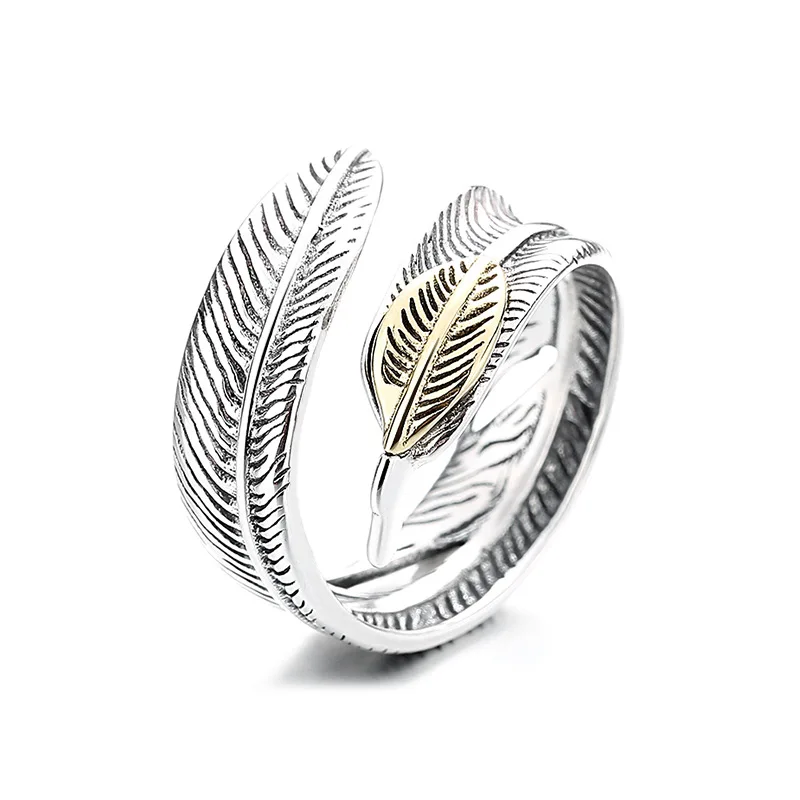S925 sterling silver vintage trend classic feather three-dimensional design leaf logo opening ring
S925 sterling silver vintage trend classic feather three-dimensional design leaf logo opening ring