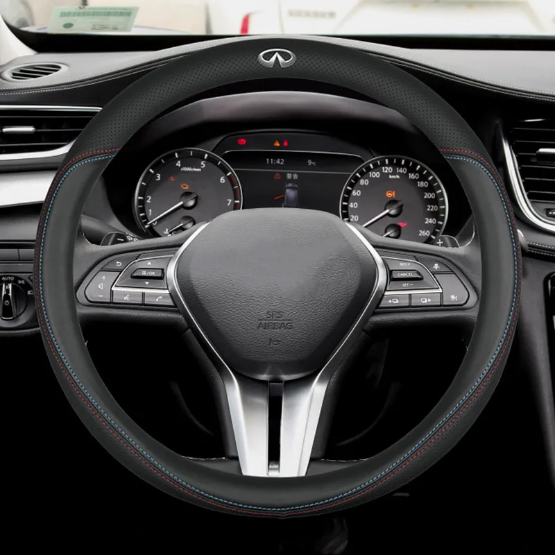 Car Steering Wheel PU Leather Cover breathable For Infiniti G M Series Q30 Q50 Q60 Q70 QX30 QX50 QX60 QX55 QX70 QX80 EX JX FX QX
Car Steering Wheel PU Leather Cover breathable For Infiniti G M Series Q30 Q50 Q60 Q70 QX30 QX50 QX60 QX55 QX70 QX80 EX JX FX QX