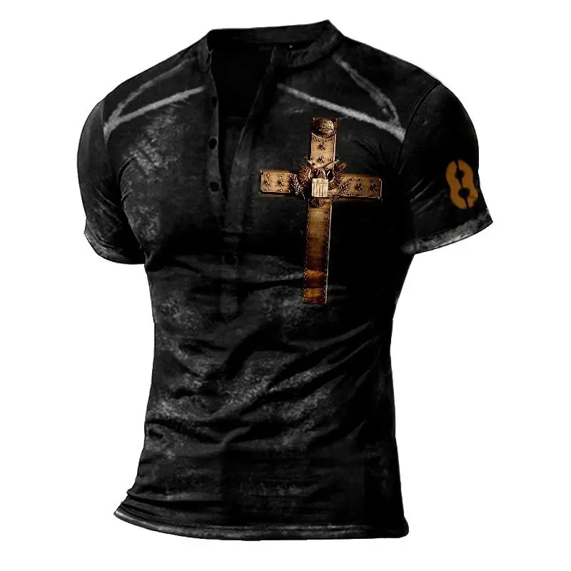 Retro Cotton T-shirt American O-neck Button Tee Men Oversized Tshirt New Short Sleeve Summer Men's T-shirt 3d Vintage Print Tops
Retro Cotton T-shirt American O-neck Button Tee Men Oversized Tshirt New Short Sleeve Summer Men's T-shirt 3d Vintage Print Tops