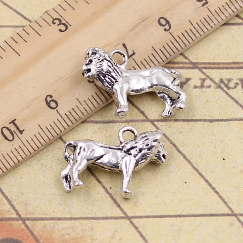 

15pcs Charms Lion 23x15mm Tibetan Silver Color Pendants Antique Jewelry Making DIY Handmade Craft