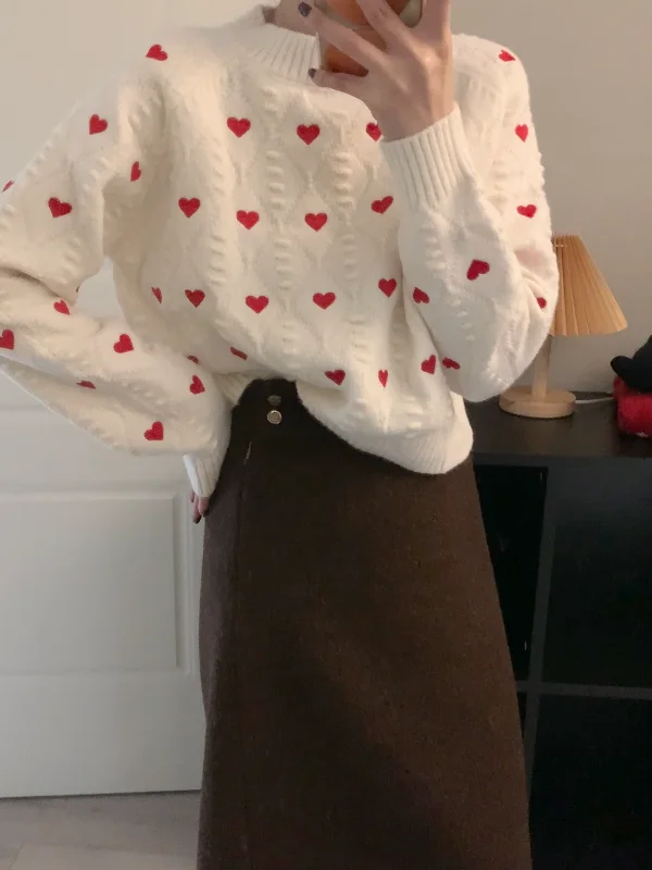 Women Korean Version Love Embroidery Twist Cute Sweater 2023 Autumn Winter New Temperament Knitwear Female Short Top
Women Korean Version Love Embroidery Twist Cute Sweater 2023 Autumn Winter New Temperament Knitwear Female Short Top