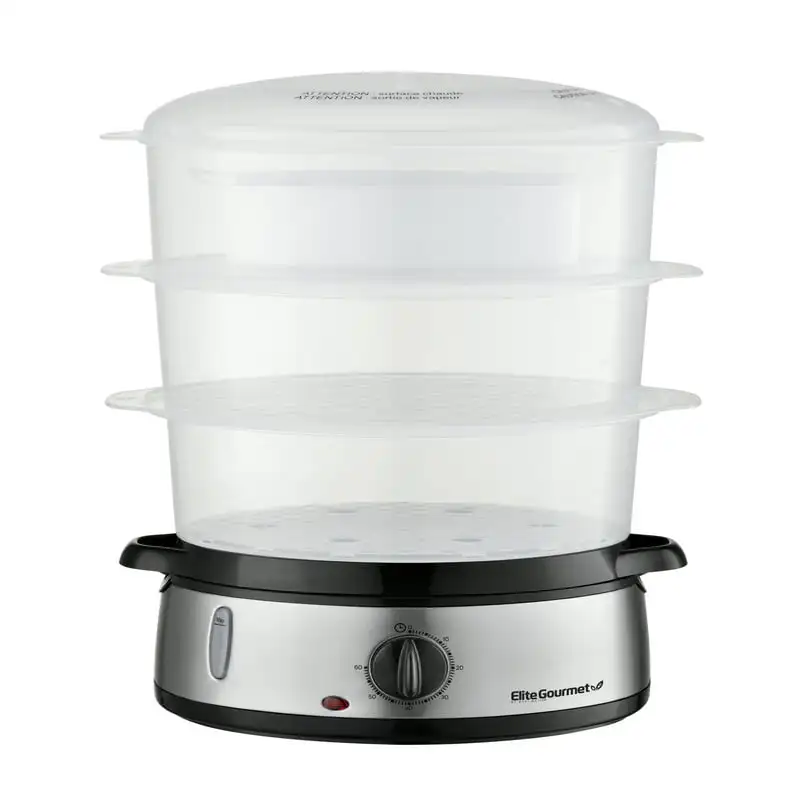 9-quart Stainless Steel 3-Tier Food Steamer
9-quart Stainless Steel 3-Tier Food Steamer
