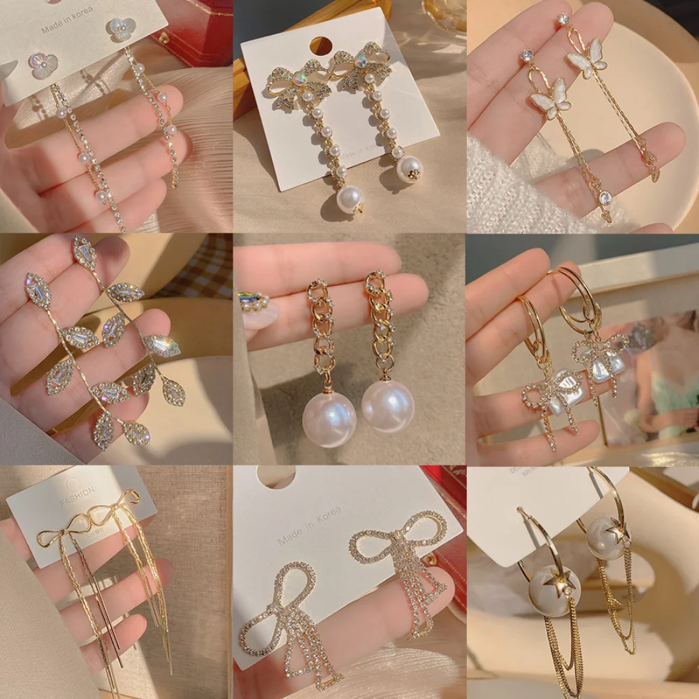 925 Silver Gold Trendy Pearl Tassel Earrings Zircon Butterfly Leaf Bowknot Fringe Drop Earring Cute Chic Elegant Vintage Jewelry
925 Silver Gold Trendy Pearl Tassel Earrings Zircon Butterfly Leaf Bowknot Fringe Drop Earring Cute Chic Elegant Vintage Jewelry