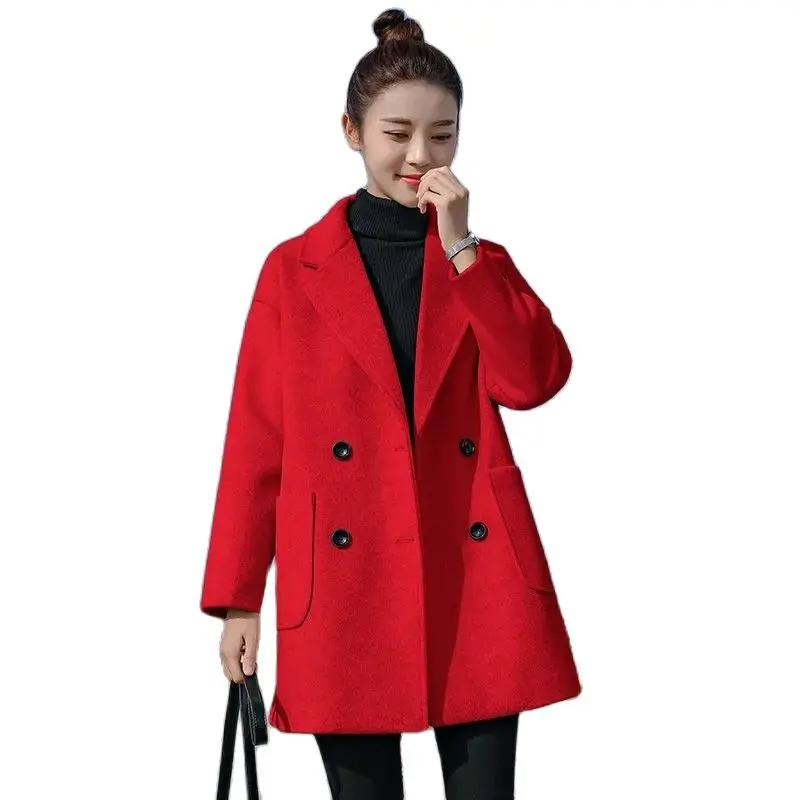 Fashion Suit Collar Woolen Coat Female 2023 Spring Autumn New Middle Long Woolen Windbreaker Outerwear Women's Casual Jacket
Fashion Suit Collar Woolen Coat Female 2023 Spring Autumn New Middle Long Woolen Windbreaker Outerwear Women's Casual Jacket