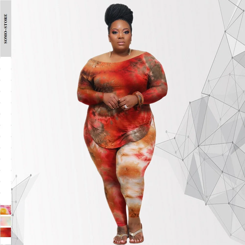 Plus Size Women Clothing Long Sleeve Top 2 Piece Printed Pant Sets Casual 4xl Tracksuit Tie Dye Pullover Outfits Wholesale
Plus Size Women Clothing Long Sleeve Top 2 Piece Printed Pant Sets Casual 4xl Tracksuit Tie Dye Pullover Outfits Wholesale