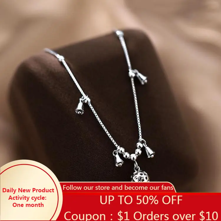 PONYKISS 925 Silver Bell Pendant Chain Anklet for Women Classic Fine Jewelry Minimalist Accessories In Summer
PONYKISS 925 Silver Bell Pendant Chain Anklet for Women Classic Fine Jewelry Minimalist Accessories In Summer