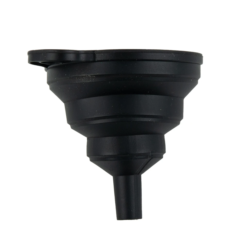 

1 PC Car Funnel Collapsible Foldable Space Saving Engine Oil Top Up Filler Screen Wash Coolant Silicone Black Universal