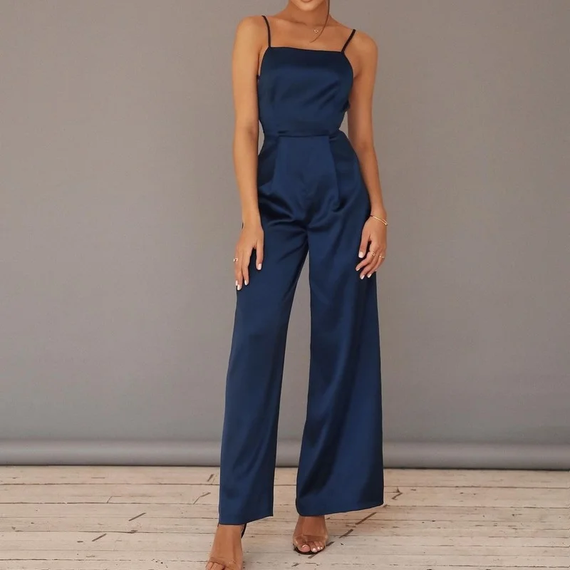 2022 Women's Sexy Spaghetti Strap Green Joker High Waist Wide Leg Jumpsuits Solid Elegant Daily Spring European and American
2022 Women's Sexy Spaghetti Strap Green Joker High Waist Wide Leg Jumpsuits Solid Elegant Daily Spring European and American
