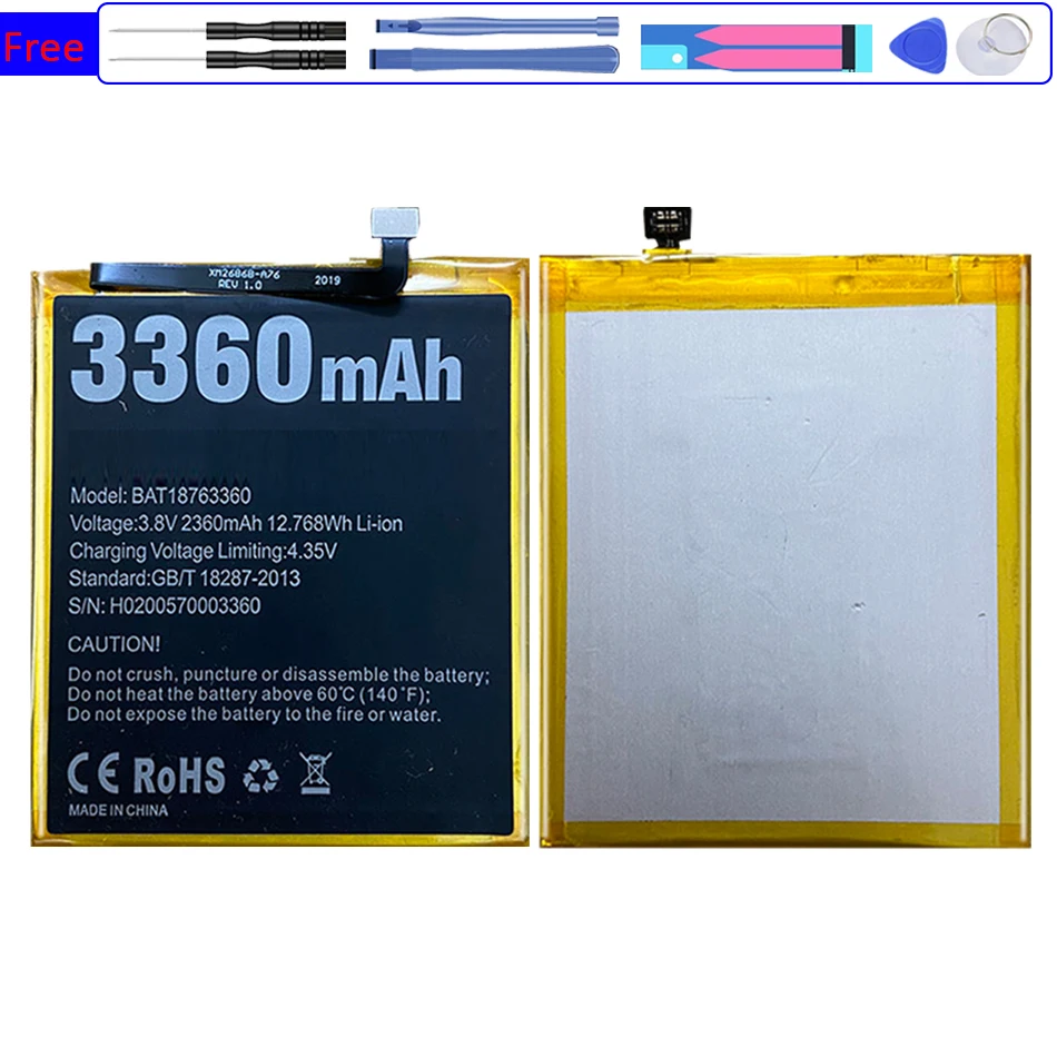 Аккумулятор BAT18763360 3360 мАч для Doogee Y7 N10 Bateria 
Аккумулятор BAT18763360 3360 мАч для Doogee Y7 N10 Bateria