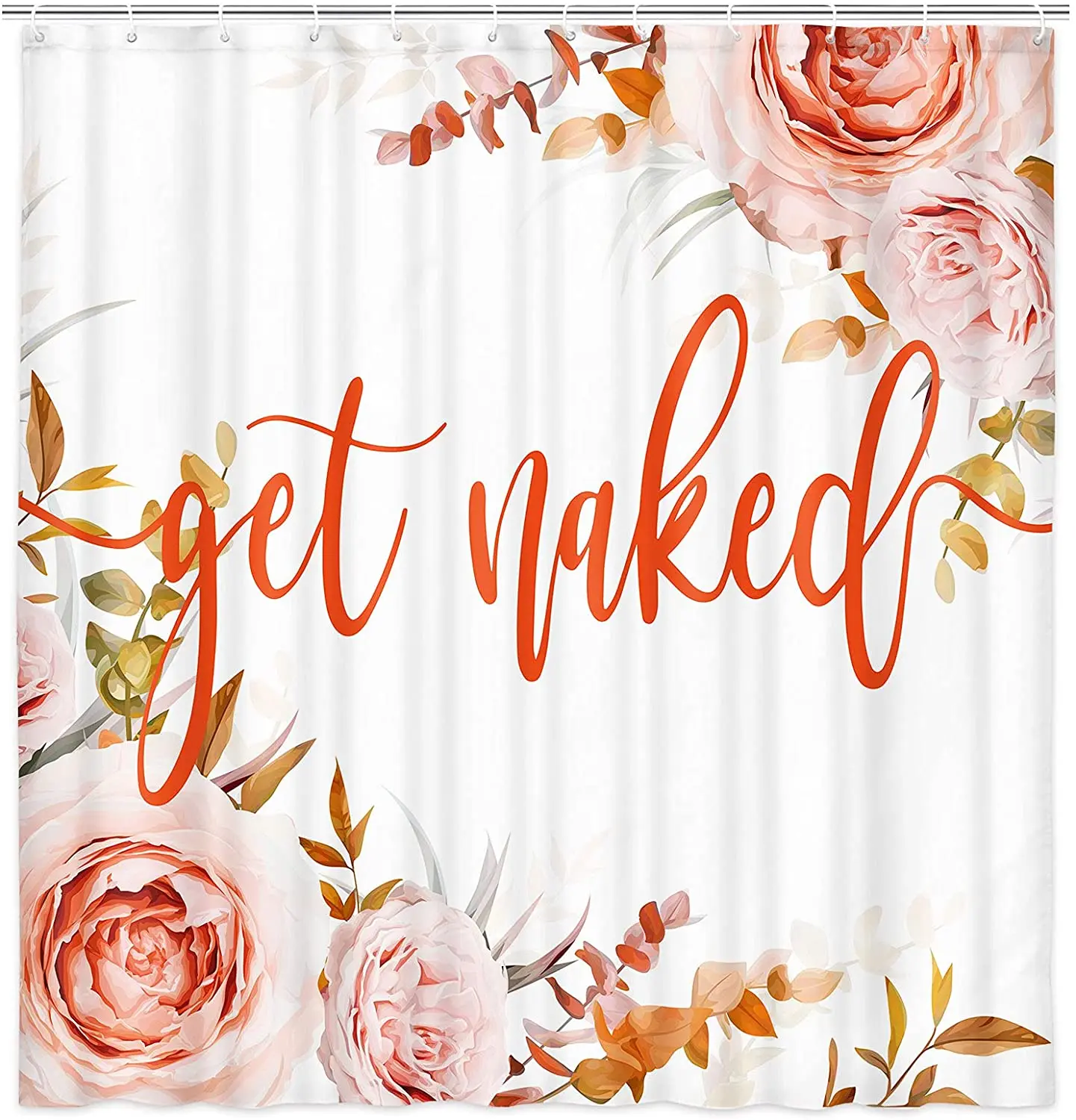 Get Naked Shower Curtain Pink Blush Peach Rose Flowers Autumn Eucalyptus Branches with Hook Brown Beige Orange Bathroom Curtains
Get Naked Shower Curtain Pink Blush Peach Rose Flowers Autumn Eucalyptus Branches with Hook Brown Beige Orange Bathroom Curtains