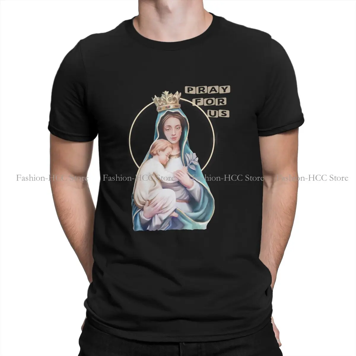 Футболка мужская с круглым вырезом, Базовая рубашка из полиэстера, с изображением девы Марии и Бога, одежда с новым дизайном
Футболка мужская с круглым вырезом, Базовая рубашка из полиэстера, с изображением девы Марии и Бога, одежда с новым дизайном