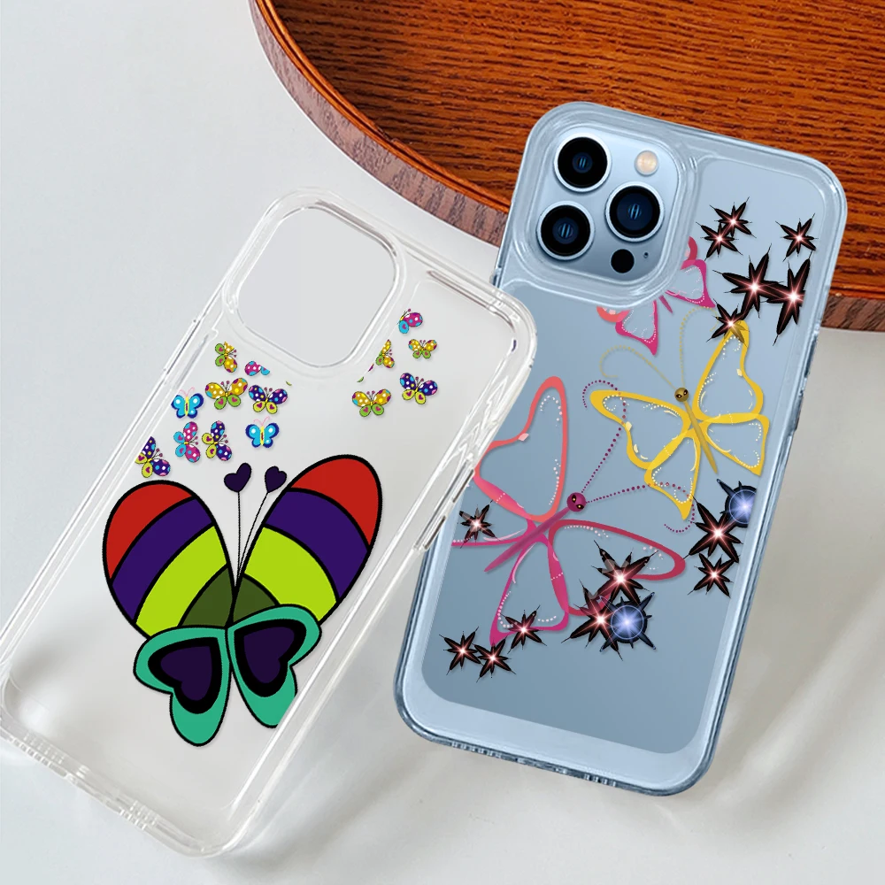 Clear Colorful Butterfly Phone Case for iPhone 14 13 12 11 Pro Max Mini XS XR X Shell Back Cover for iPhone14ProMax Coque Fundas
Clear Colorful Butterfly Phone Case for iPhone 14 13 12 11 Pro Max Mini XS XR X Shell Back Cover for iPhone14ProMax Coque Fundas