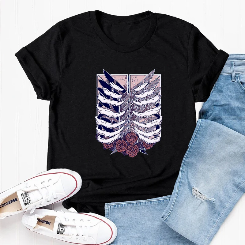 Attack on Titan Recon Corps Tshirt Women Anime Cotton Short Sleeve Manga T-shirs Summer O Neck Black Graphic T Shirts Clothes
Attack on Titan Recon Corps Tshirt Women Anime Cotton Short Sleeve Manga T-shirs Summer O Neck Black Graphic T Shirts Clothes