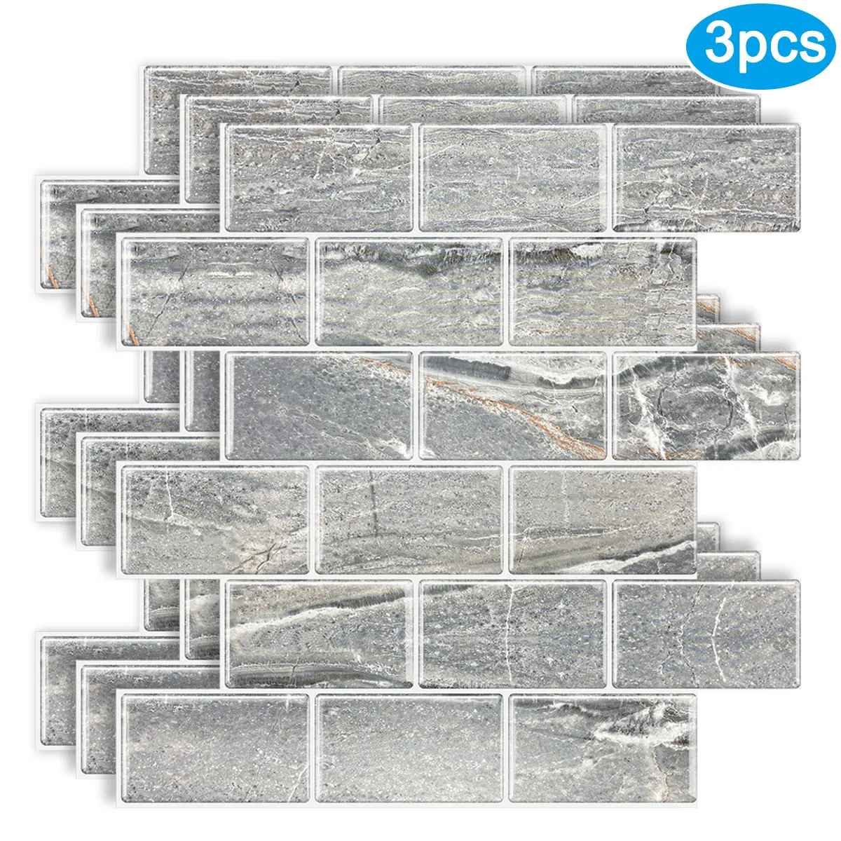 Wostick 3 Sheets Peel and Stick Marble Brick Wall Tile Stickers 3D Waterproof Kitchen and Bathroom Backsplash Decor
Wostick 3 Sheets Peel and Stick Marble Brick Wall Tile Stickers 3D Waterproof Kitchen and Bathroom Backsplash Decor