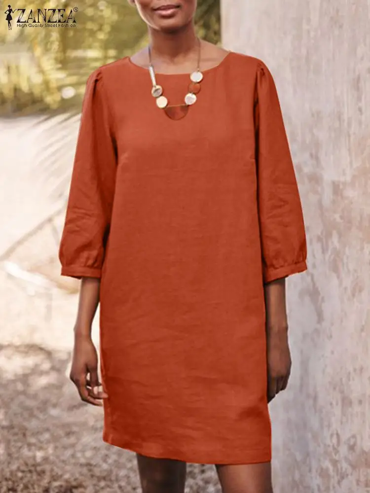 Сарафан ZANZEA женский с круглым вырезом, элегантный однотонный модный винтажный Повседневный праздничный свободный наряд, на лето
Сарафан ZANZEA женский с круглым вырезом, элегантный однотонный модный винтажный Повседневный праздничный свободный наряд, на лето