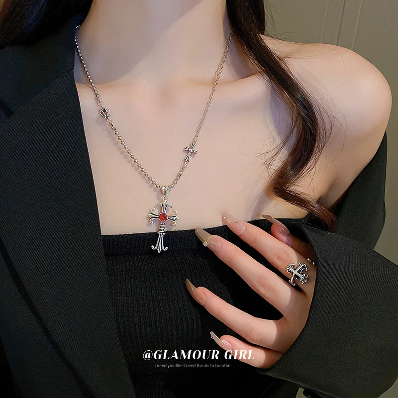 Large Detailed Cross Drill Pendant Jewel Necklace Silver Color Tone Gothic Punk Jewellery Fashion Charm Statement Women Gift Red
Large Detailed Cross Drill Pendant Jewel Necklace Silver Color Tone Gothic Punk Jewellery Fashion Charm Statement Women Gift Red
