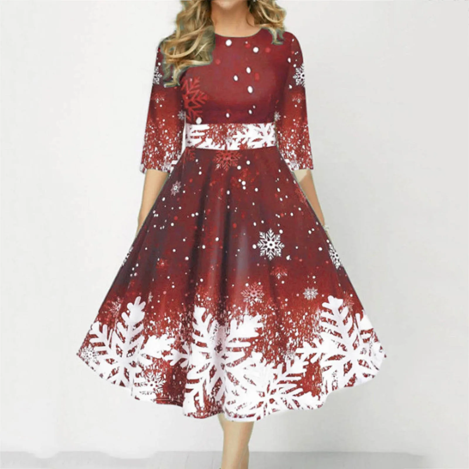 Christmas Dress Women 2022 Retro Christmas Snowflake Print Party Dresses Autumn Vintage Long Sleeve Round Neck Big Swing Dress
Christmas Dress Women 2022 Retro Christmas Snowflake Print Party Dresses Autumn Vintage Long Sleeve Round Neck Big Swing Dress
