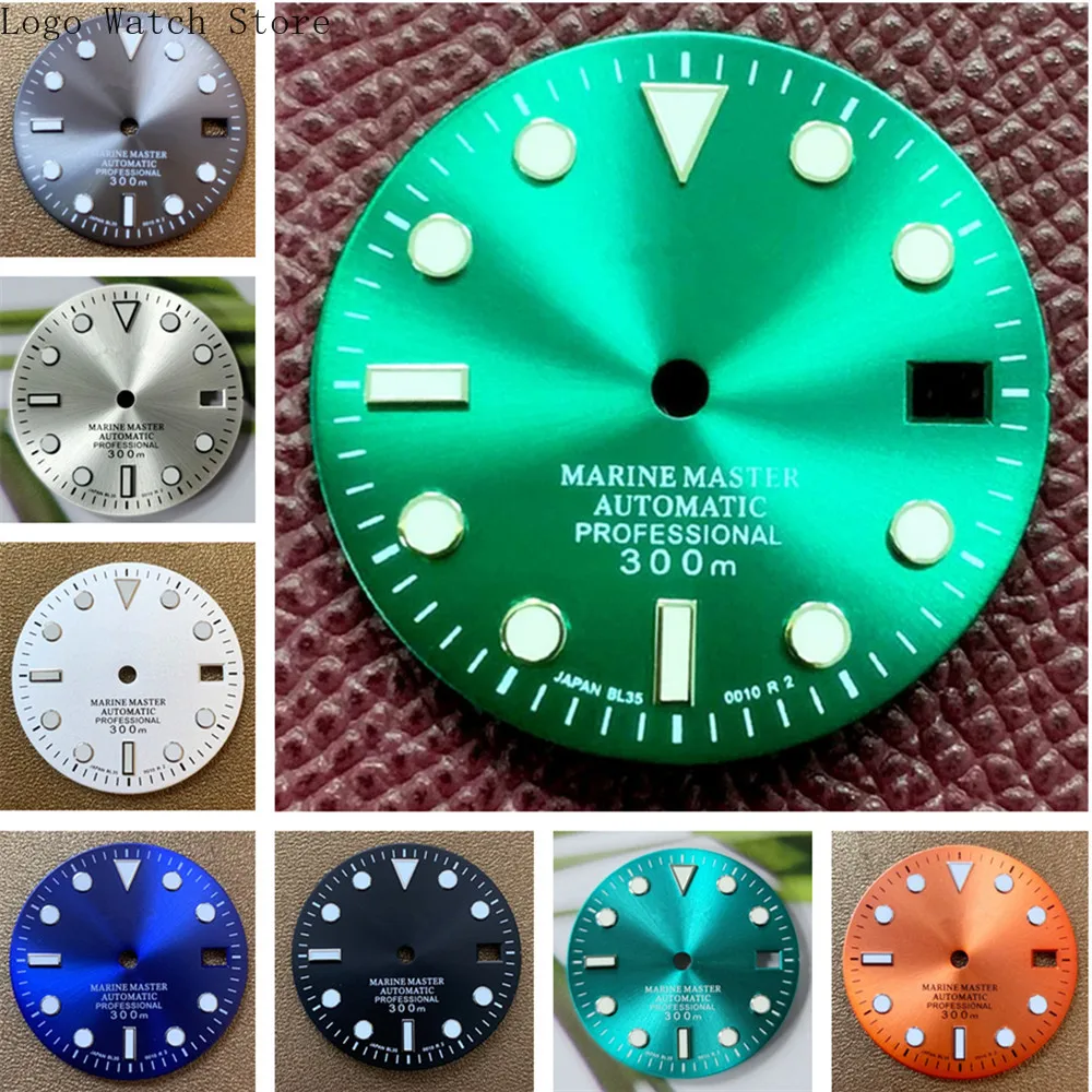 

SKX007 Watch Dial 28.5mm Nh35 S Logo Dial Nh36 Dual Calendar Watch Dial Single Calendar Dial Nh 35 Movement SUB Watch Accessory